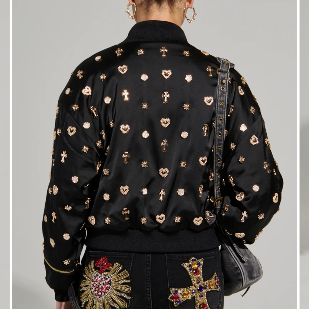 New AKIRA Embellished Bomber Jacket - Picture 3 of 6
